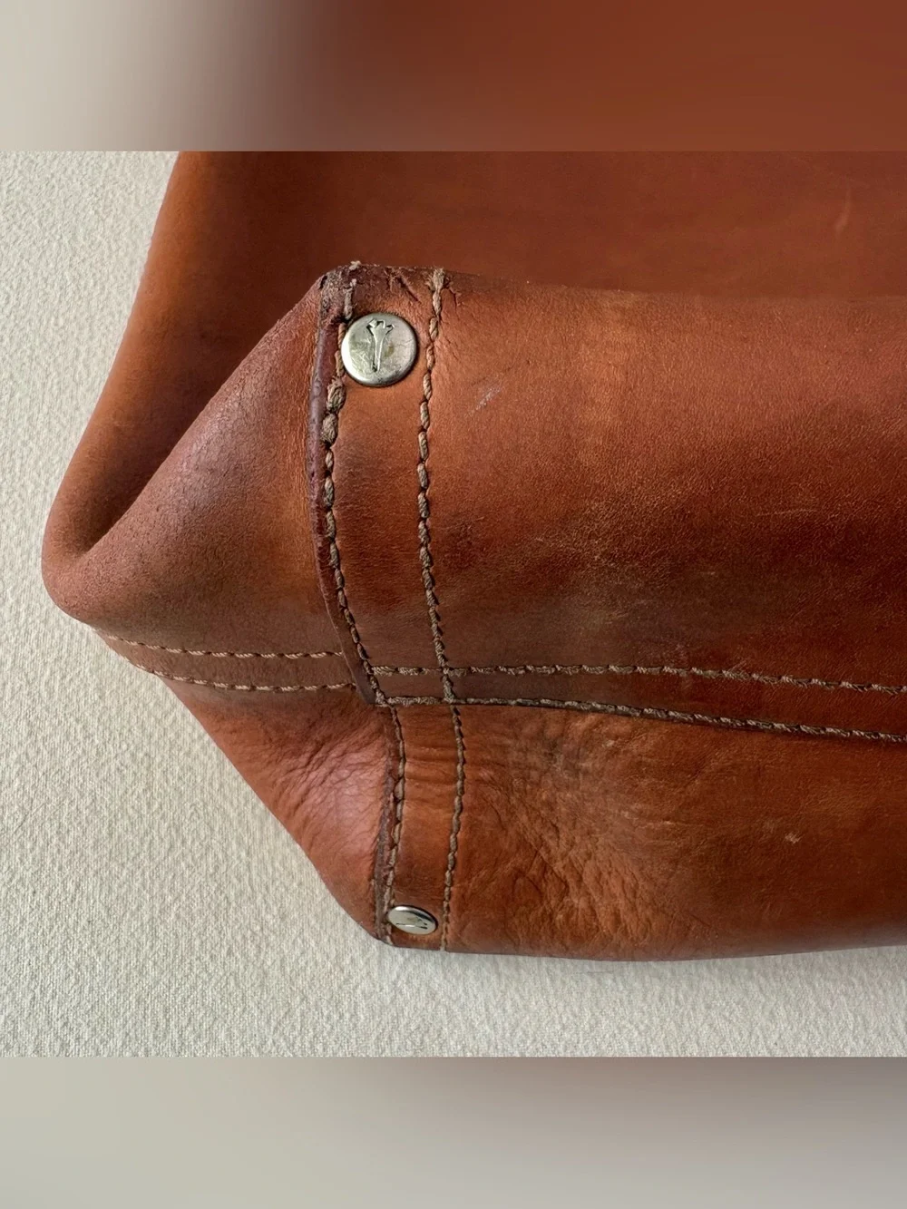 RARE Vintage Jack Spade Bridle Leather Messenger Field Bag Cognac Brown HTF
